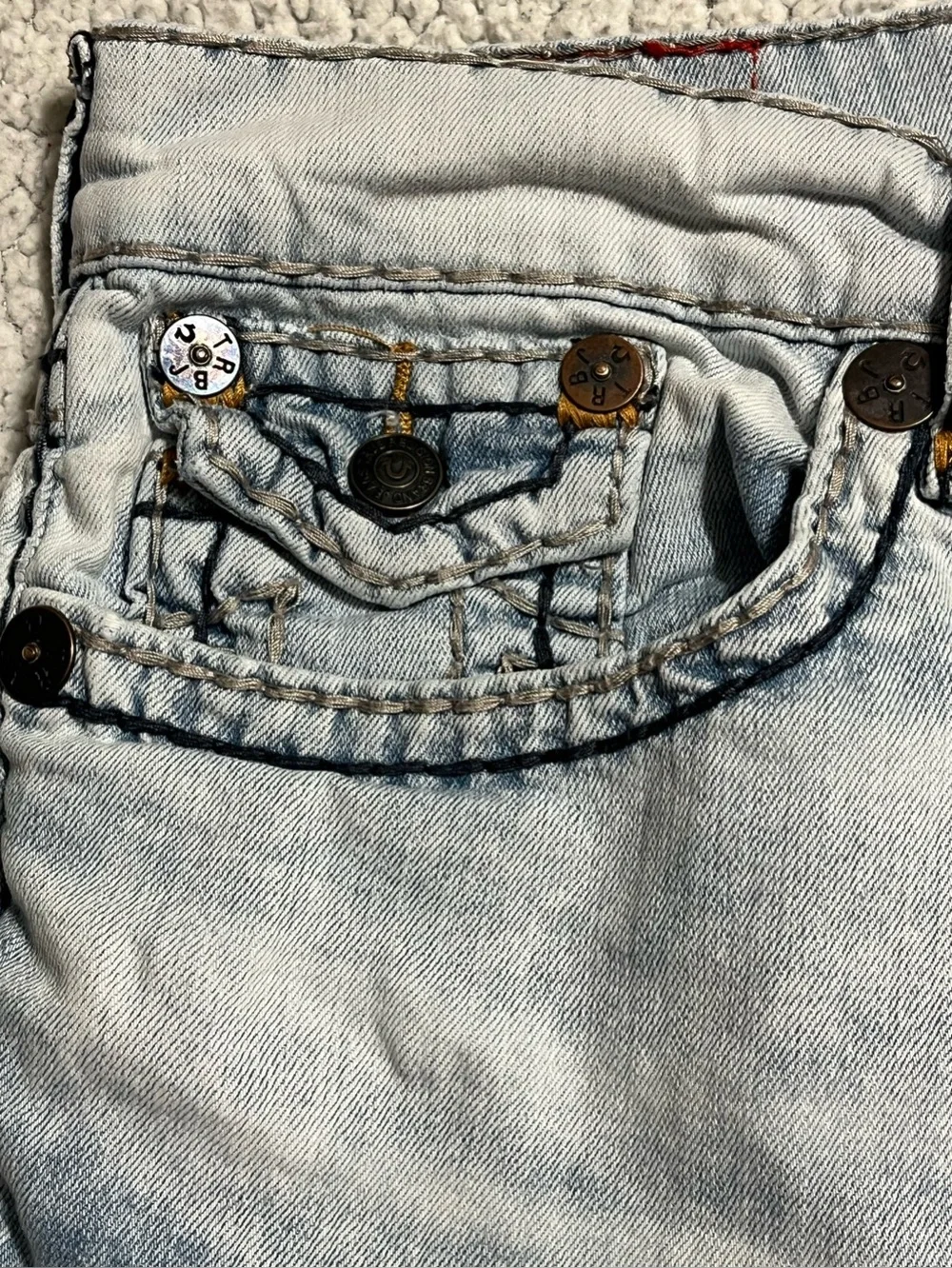 True Religion Ricky Flap Super T Denim Shorts